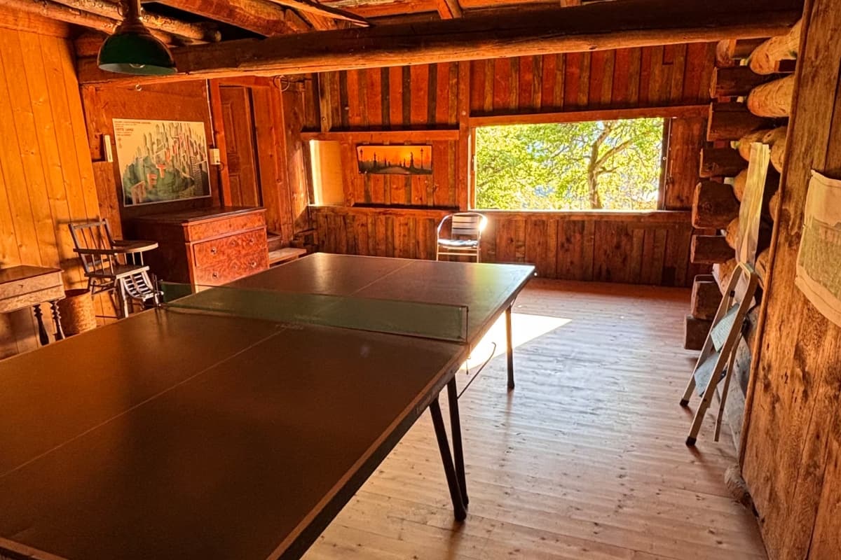 Ping pong table in the barn