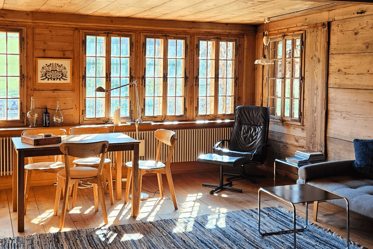 Workspace inside the chalet